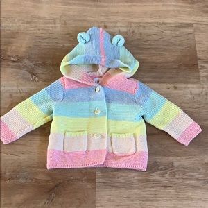 Gap woven rainbow bear sweater. EUC 6-12 months.